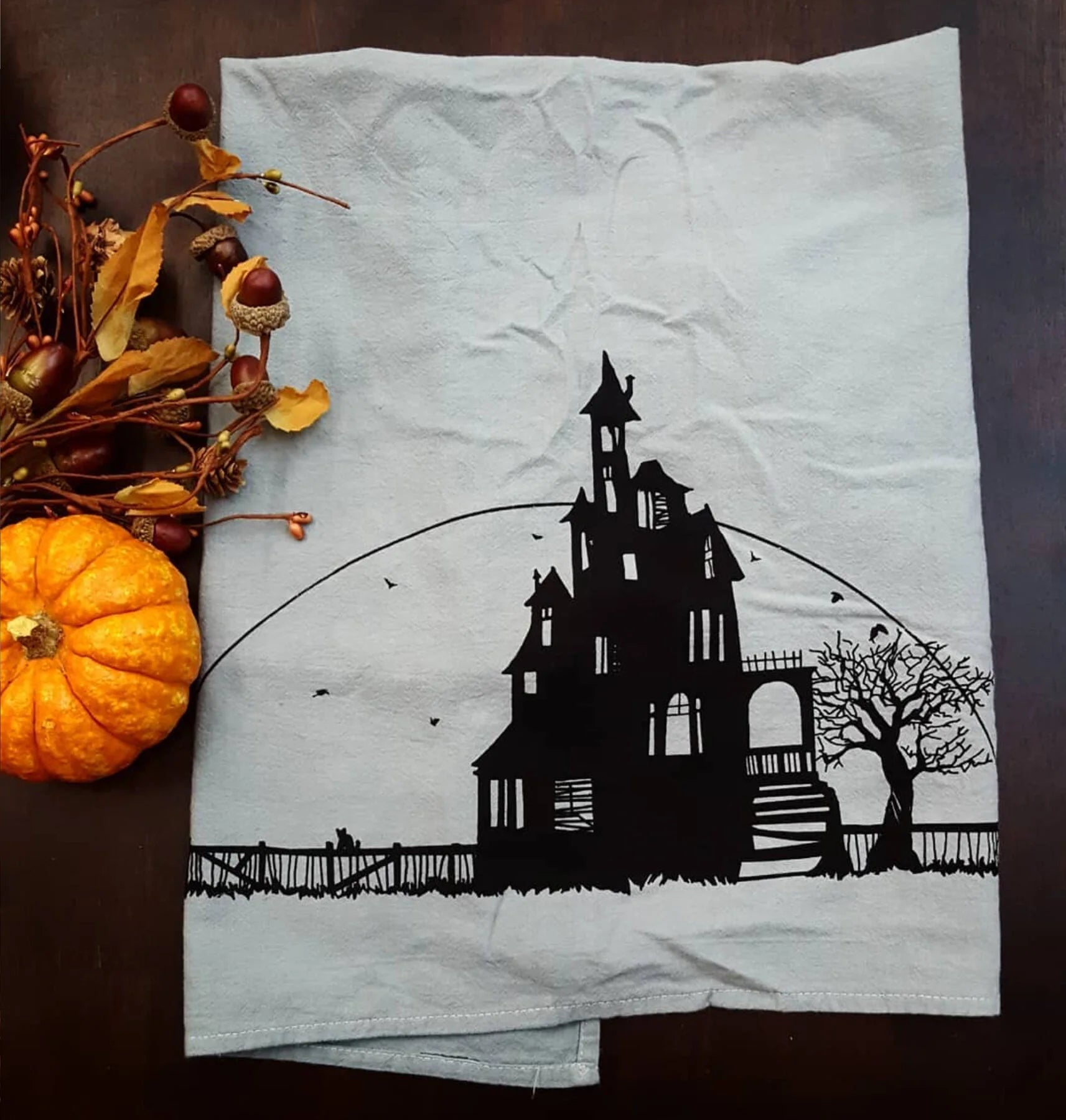 Haunted House Tea Towel