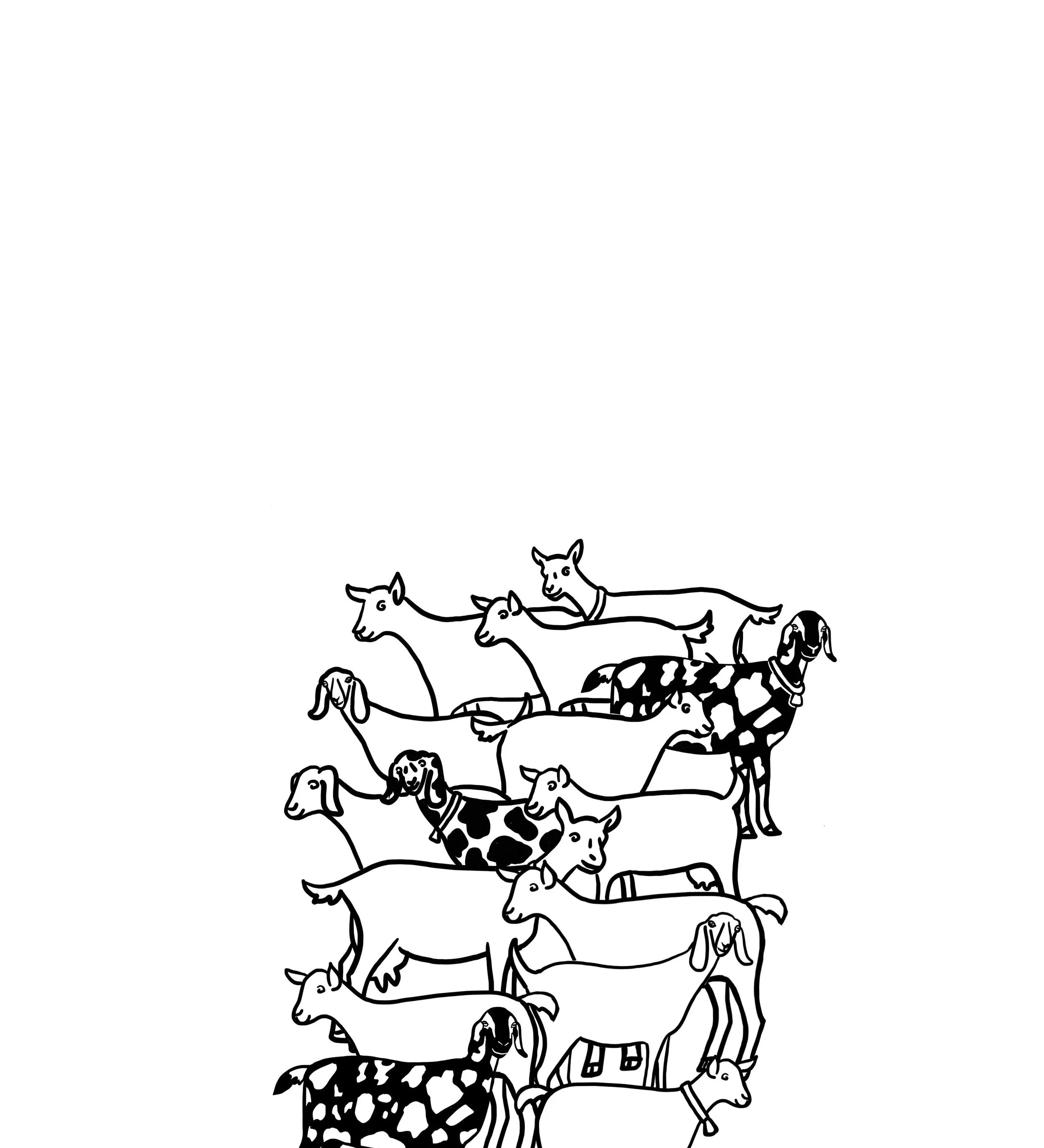 Goat Herd Tea Towel