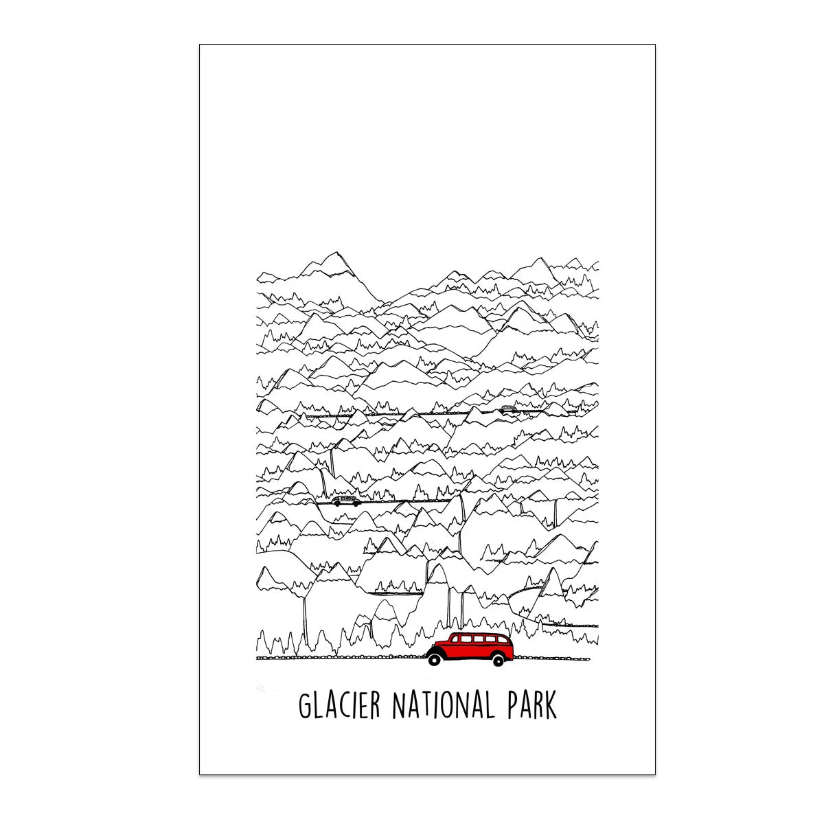Jammer & Mountains Tea Towel (Glacier National Park)