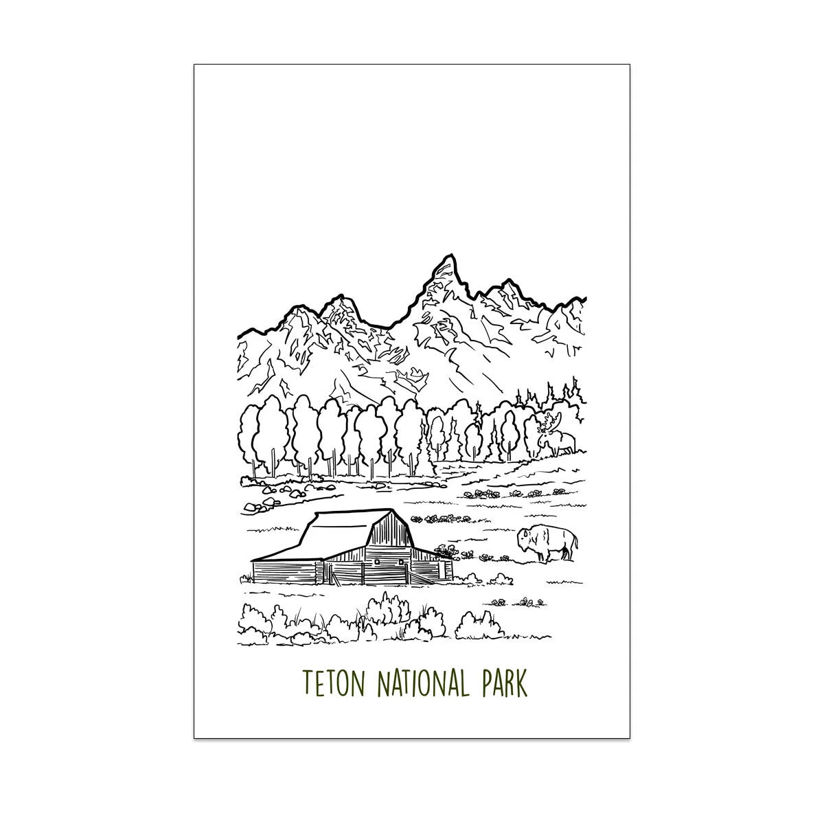 Teton National Park Tea Towel