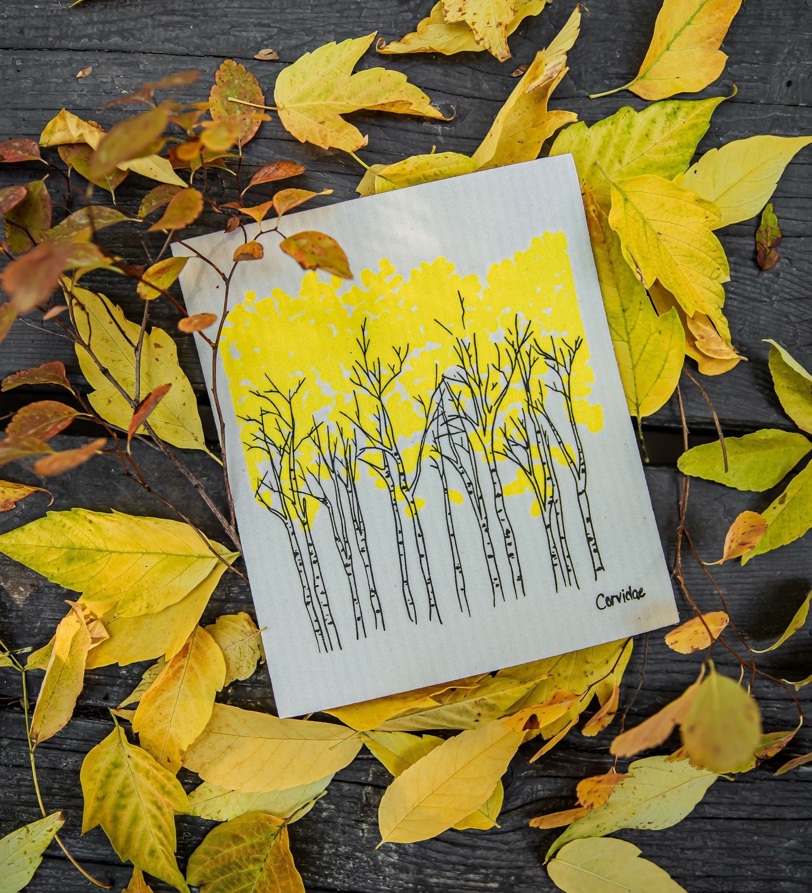 Aspen Trees  Swedish Dishcloth