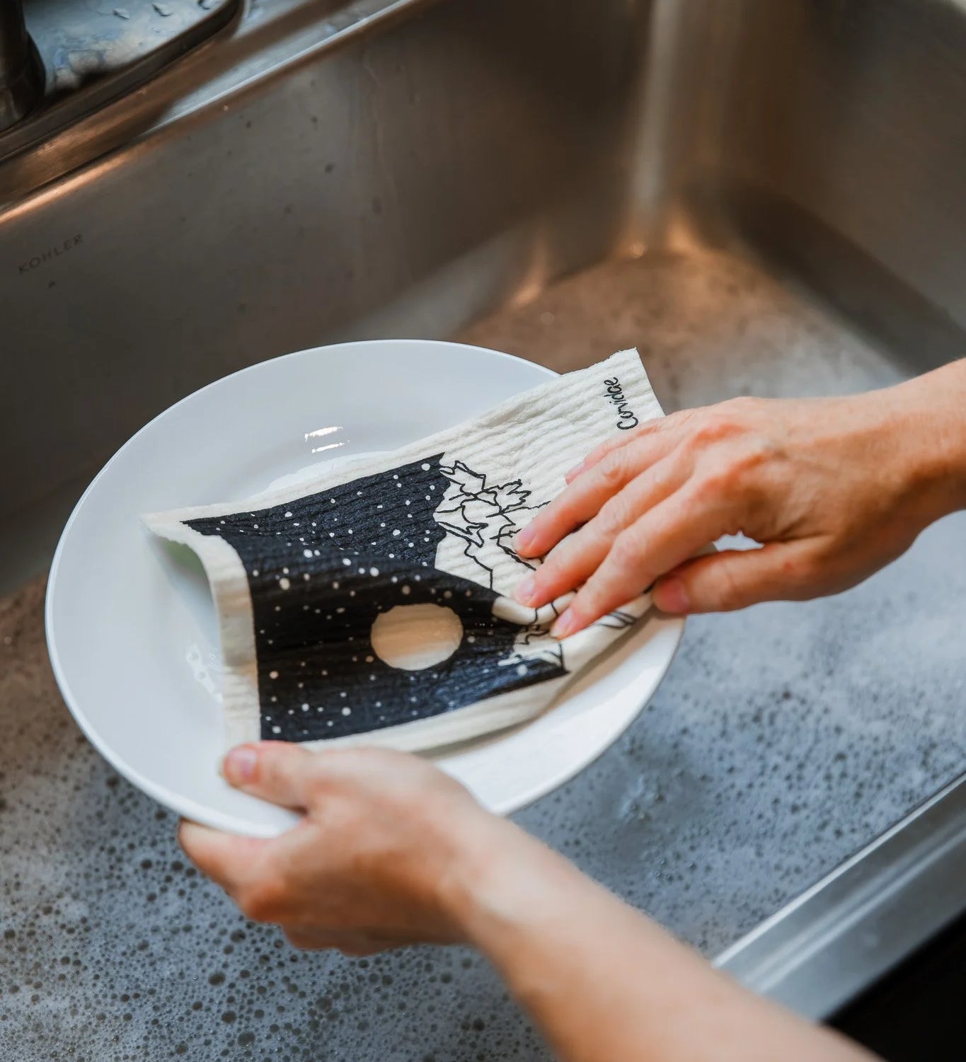 Moon Mountain Swedish Dishcloth