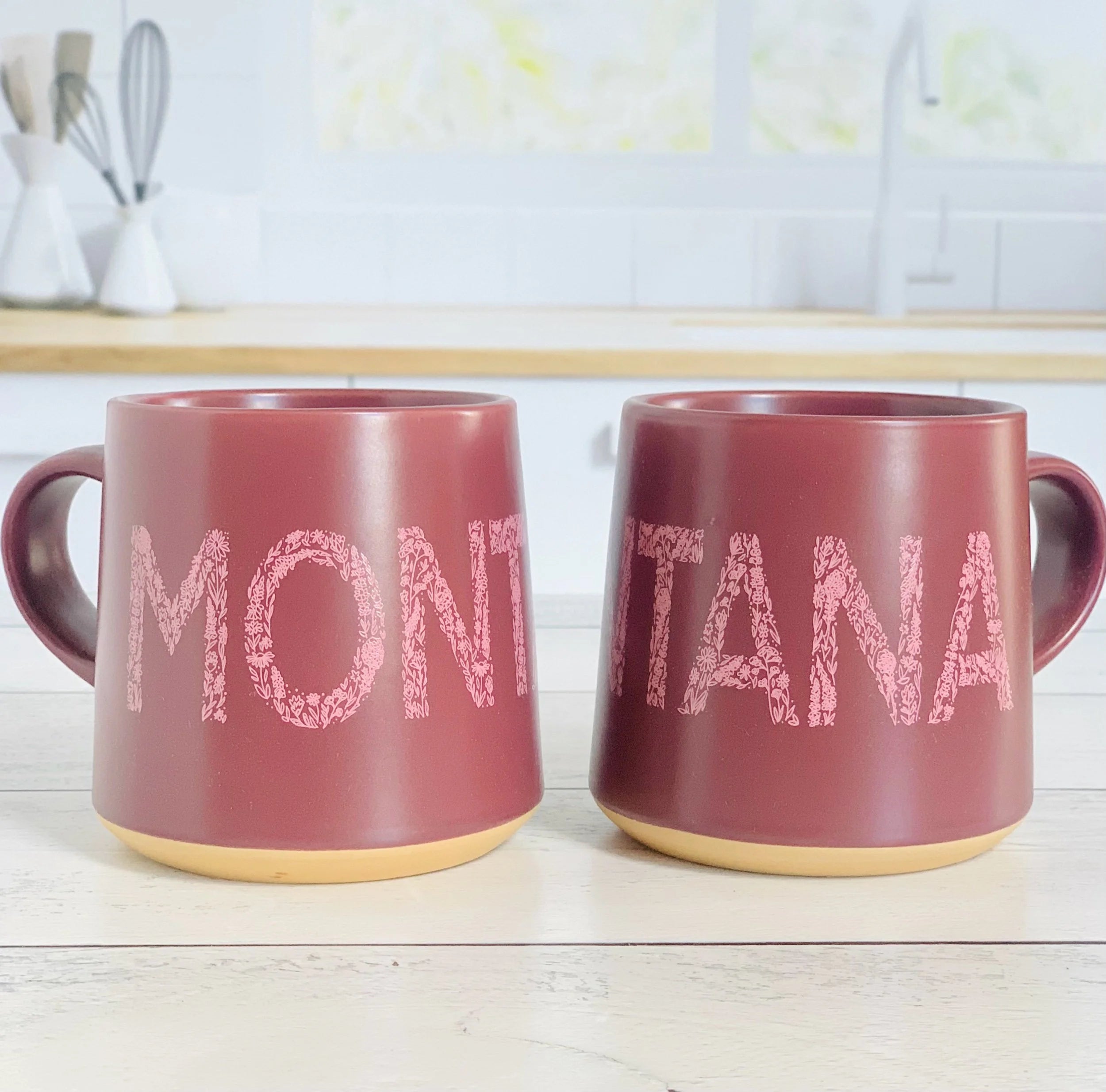 Montana Wildflower Text Ceramic Mug