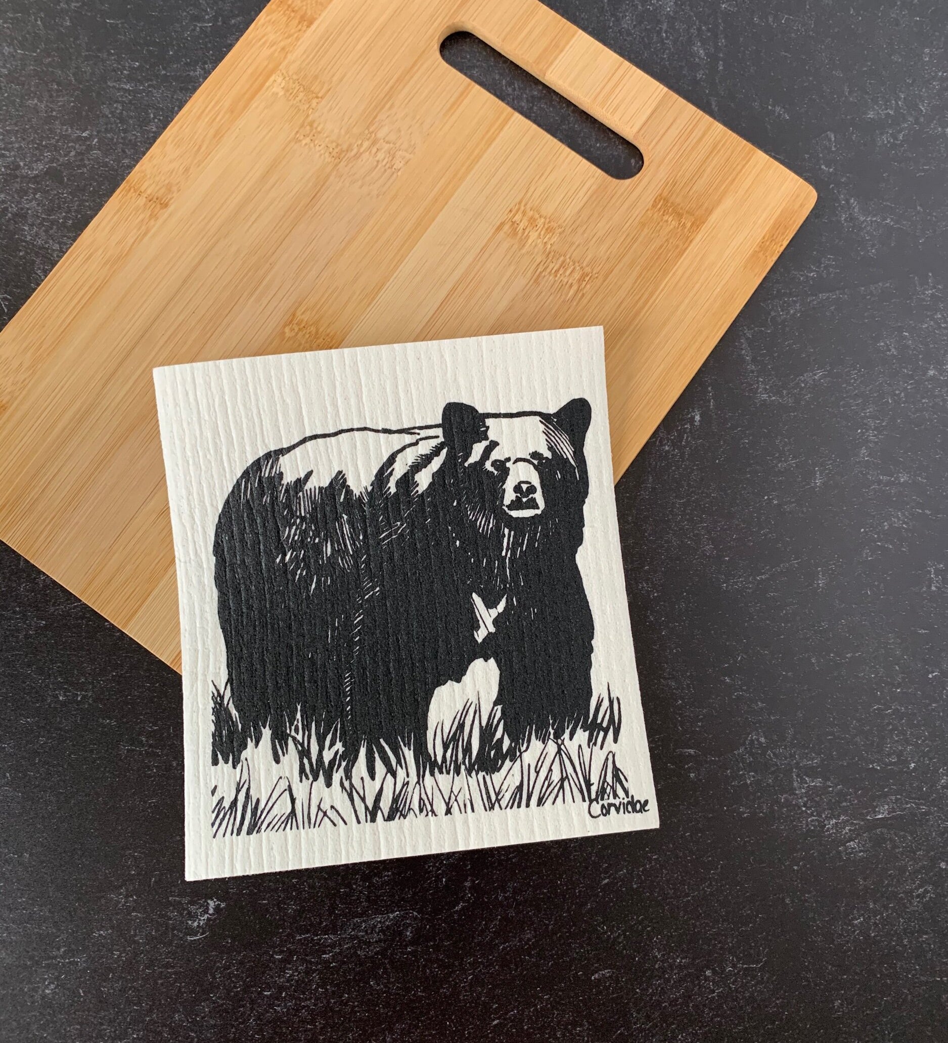 Black Bear Swedish Dishcloth