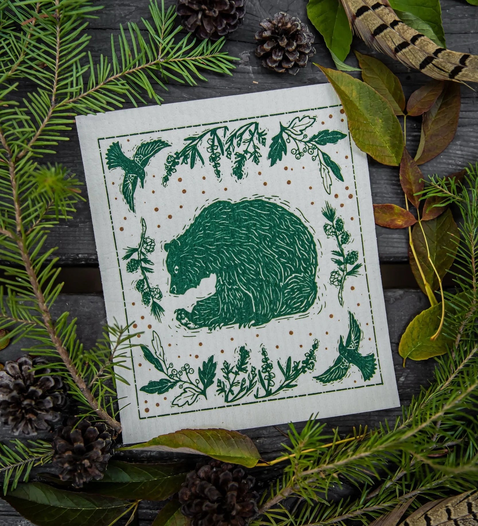 Grumpy Grizzly Swedish Dishcloth
