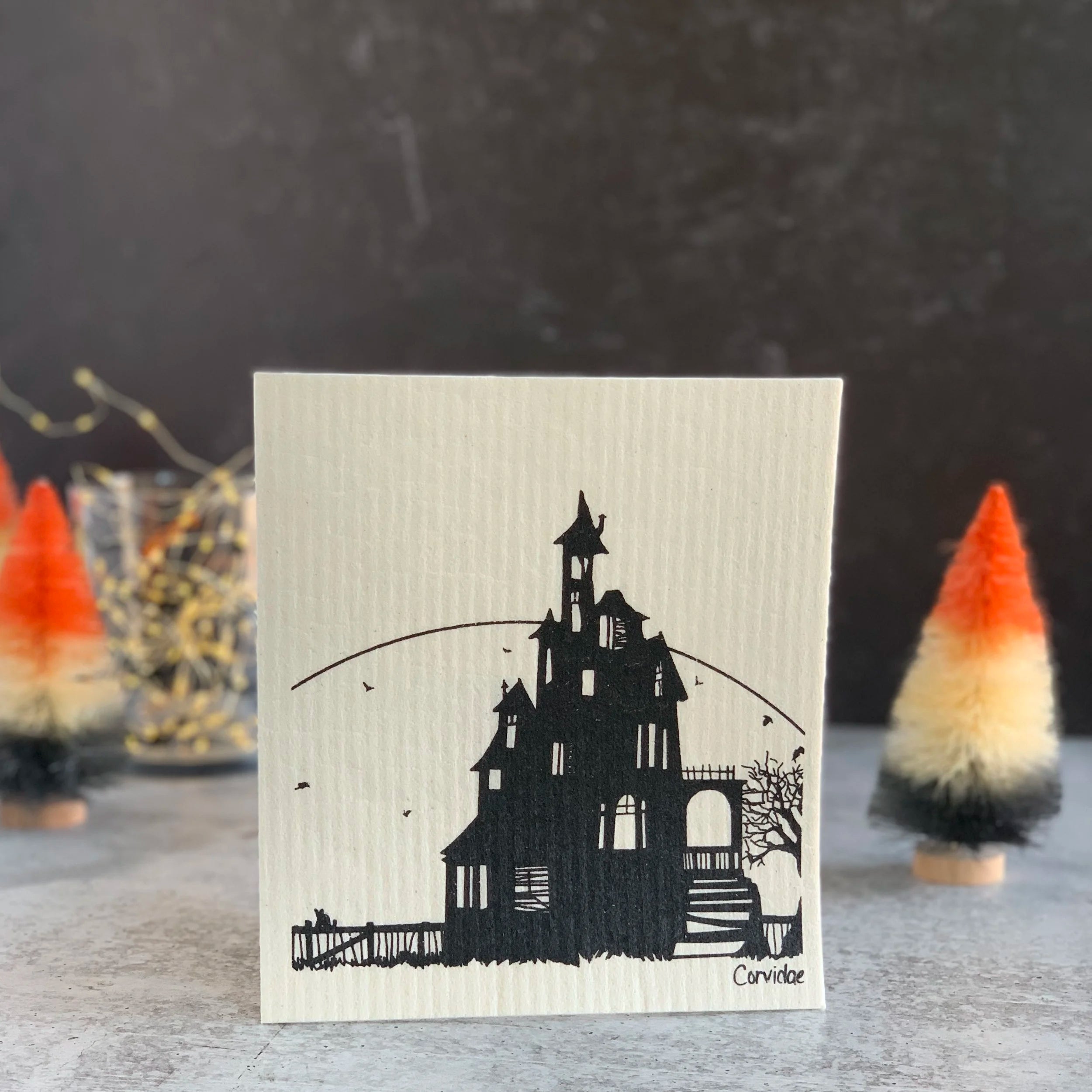 Haunted House Swedish Dishcloth