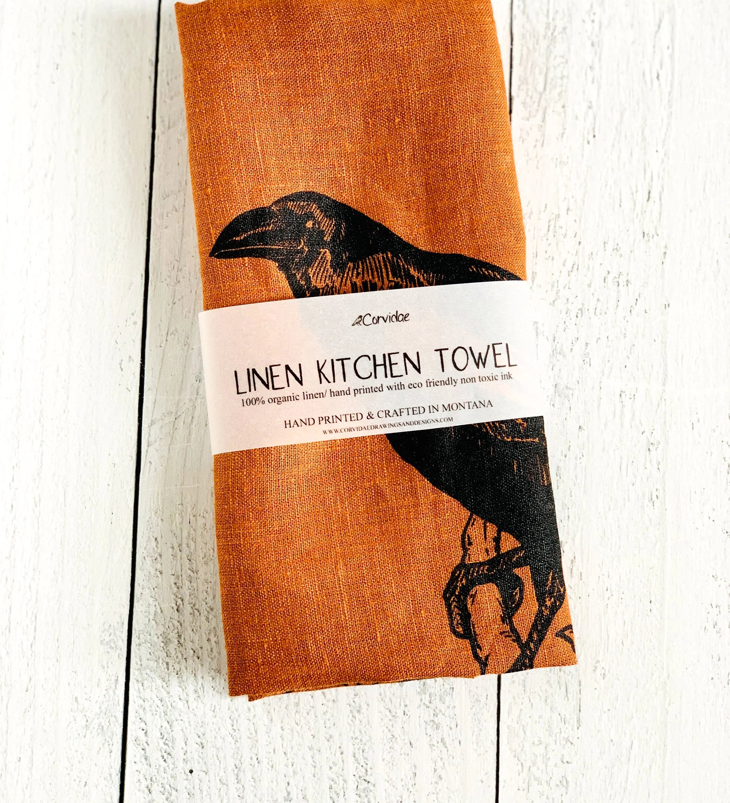 Maple Raven Linen Kitchen Towel