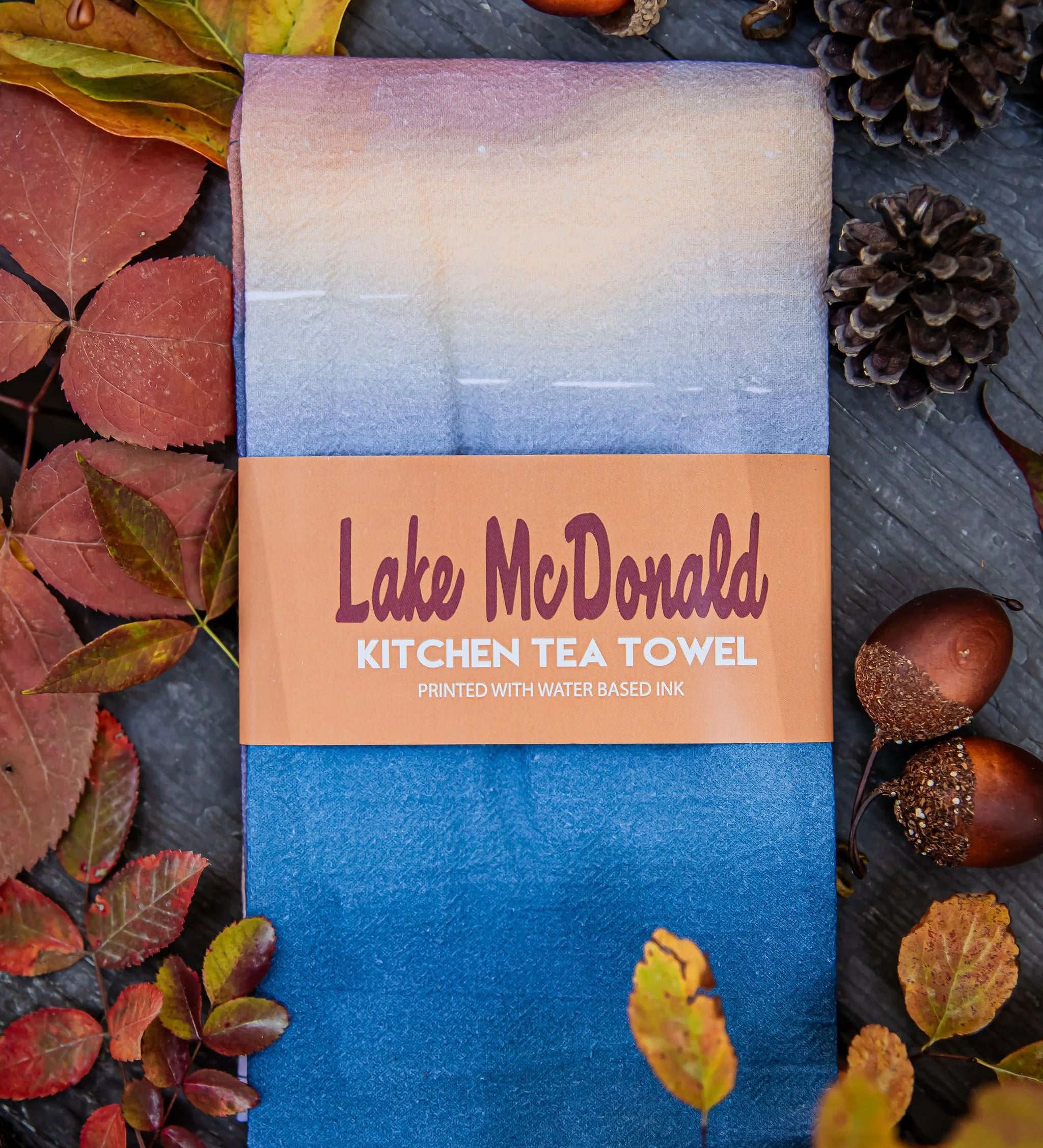 Lake McDonald Kitchen Tea Towel - Full color