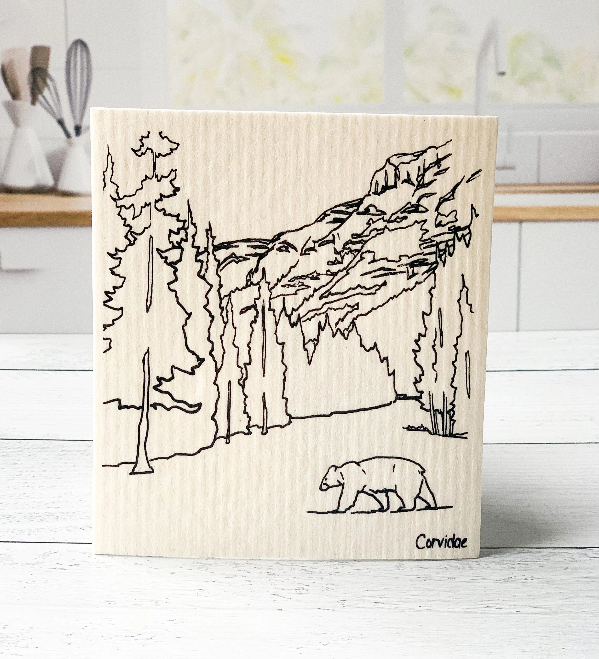 Walking Bear Swedish Dishcloth