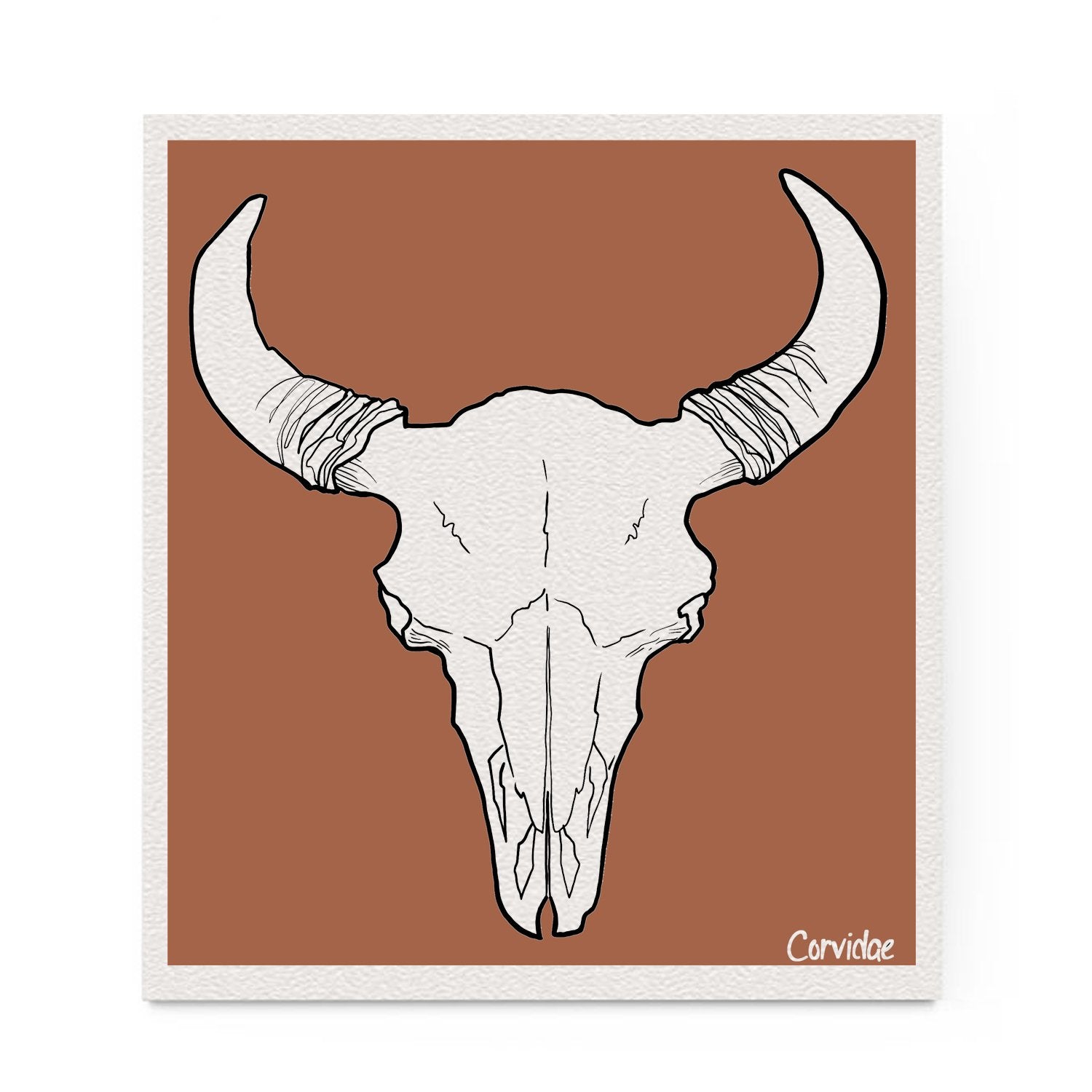 Bison Skull Swedish Dishcloth
