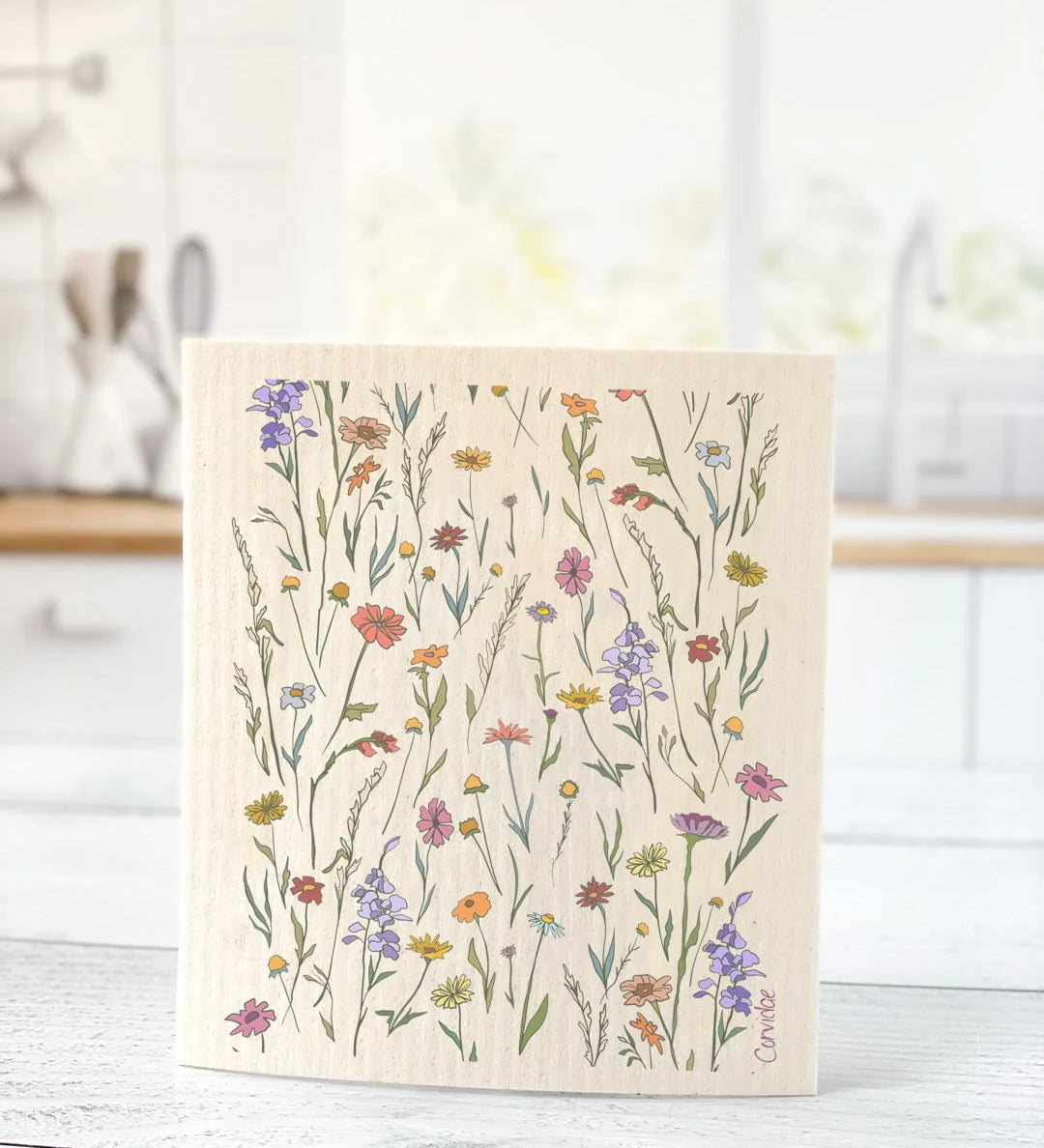 Prairie Wildflowers Swedish Dishcloth